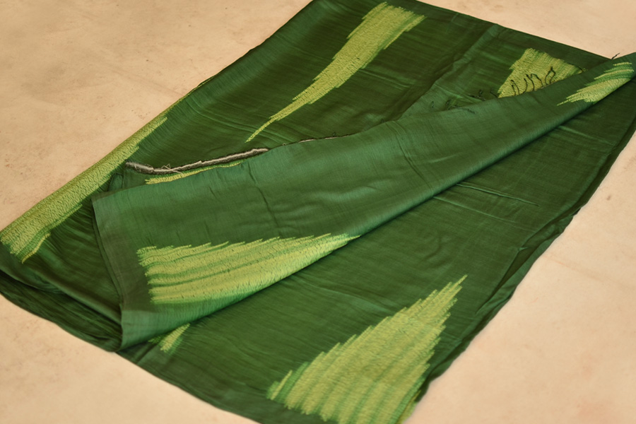 Haiku ✼ Handwoven Tussar-Spun Silk Shibori Saree { F }