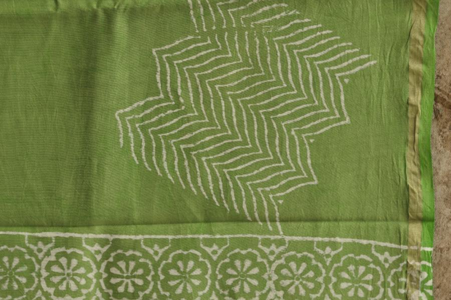 मधुमालती  ♠  Block Printed ♠ Chanderi Dress Material { 7 }