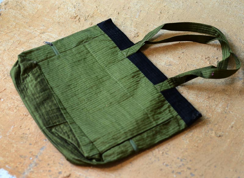 Ahir embroidery ~ Raw silk carry bag