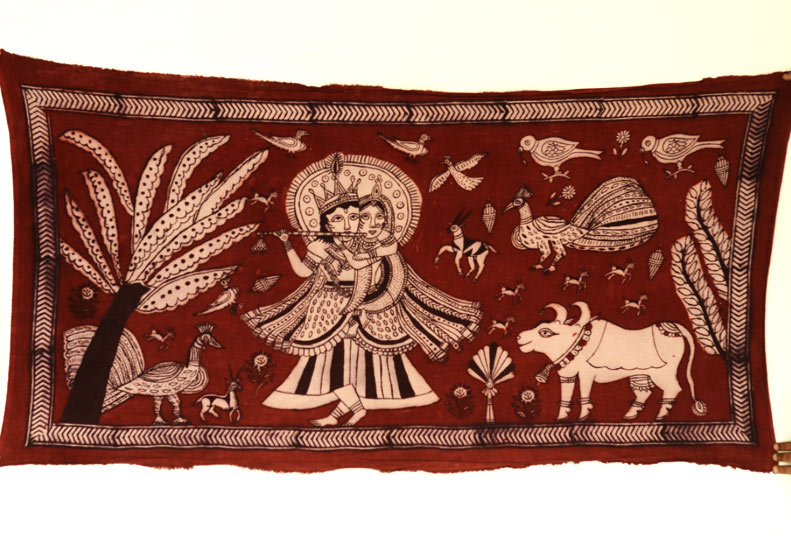 Sacred cloth of the Goddess- Radha Krishna (71 X 140 cm)