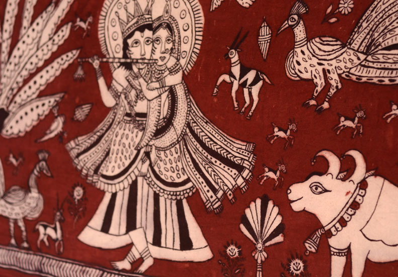 Sacred cloth of the Goddess- Radha Krishna (71 X 140 cm)