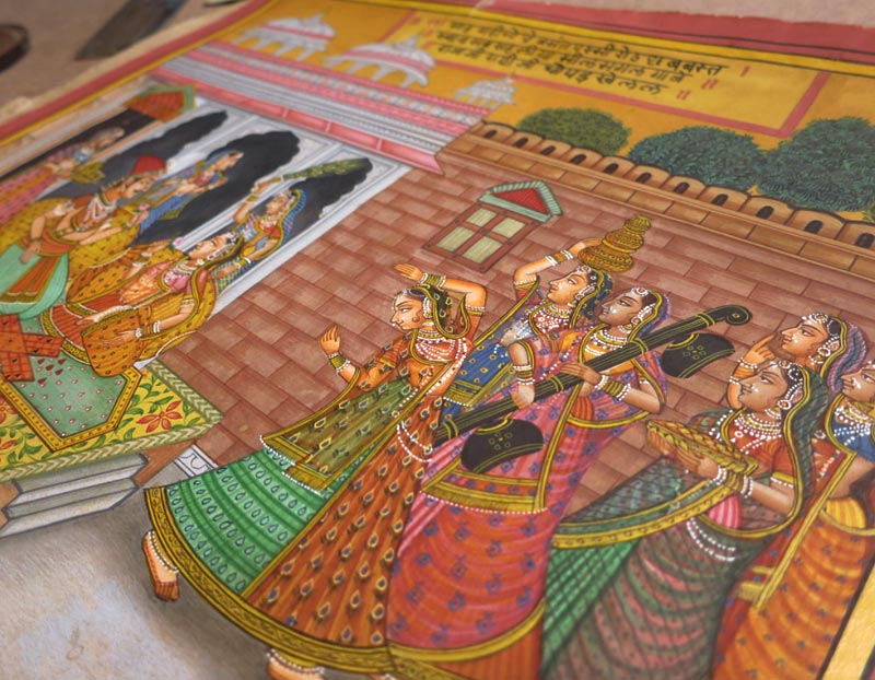 Miniature painting ~ Vasant Panchami at Mewar