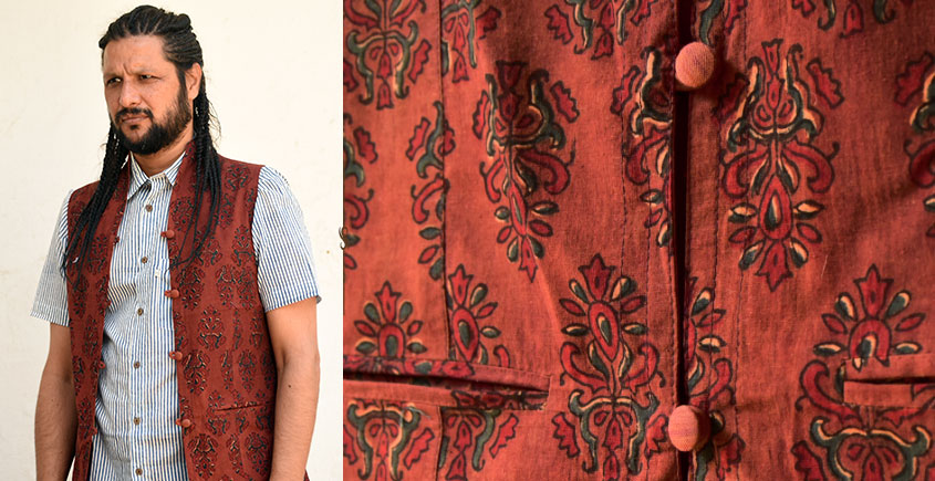 Ajrakh Block Printed Jacket ♦ 35