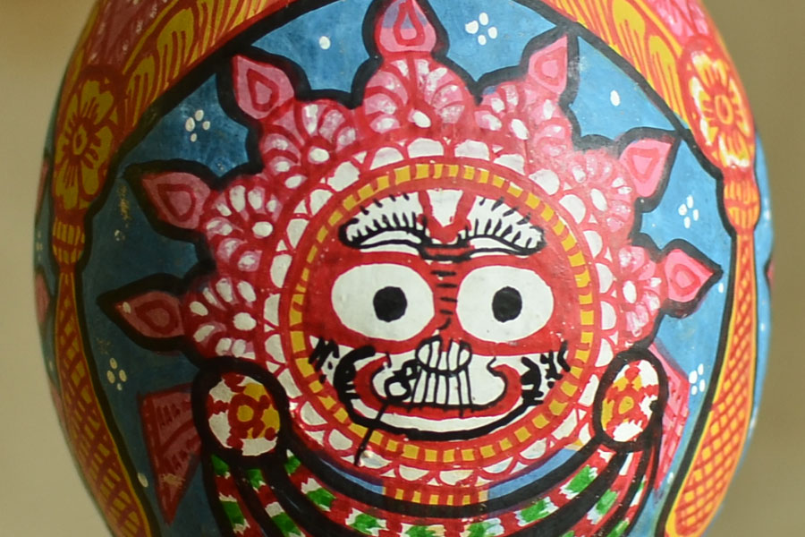 Pattachitra ~ Coconut Hanging ~ 1