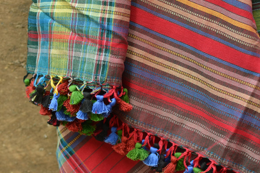 Colors of sojourn ~ Handwoven Cotton Shawl