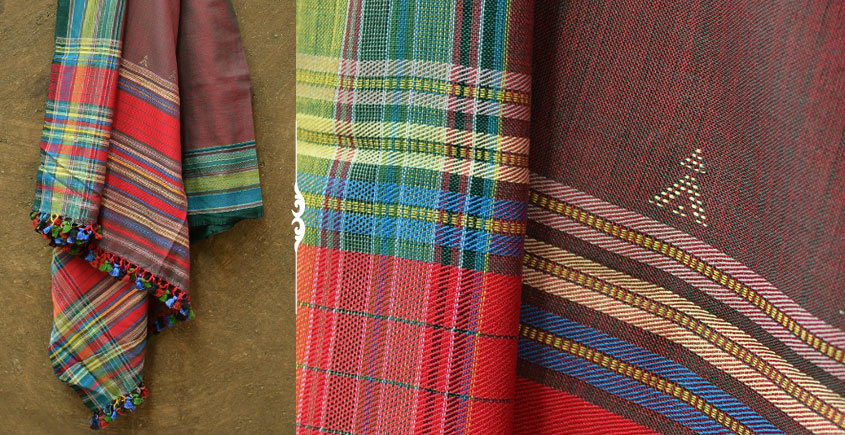 Colors of sojourn ~ Handwoven Cotton Shawl