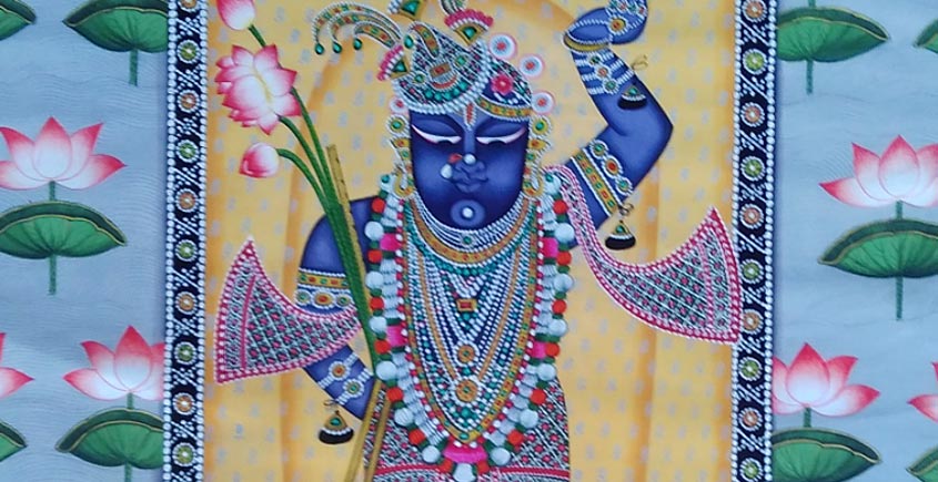 Pichwai Painting ~ Shrinath ji with lotus