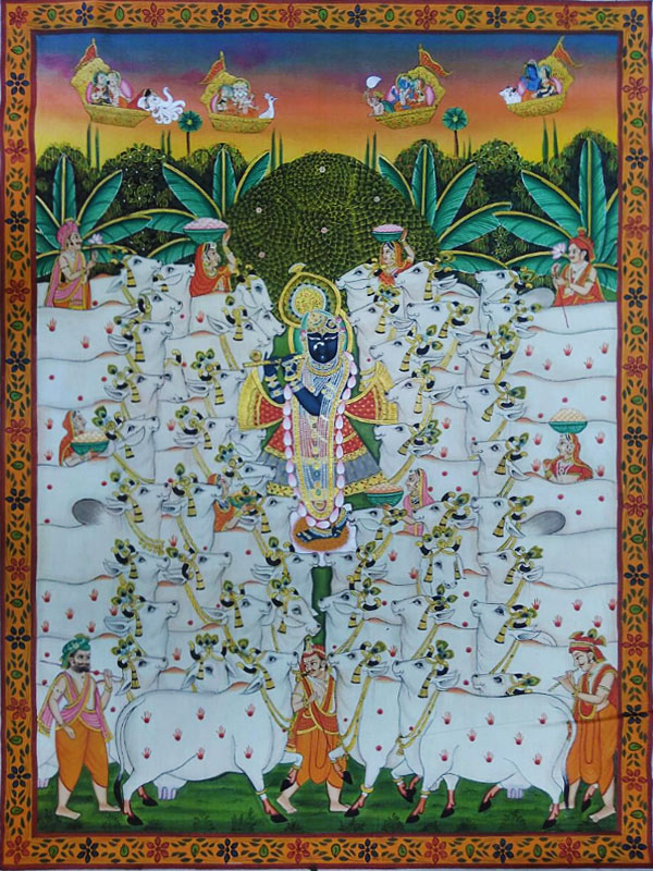 Pichwai Painting ~ Gokul Van ~ { 2 X 3 Feet }