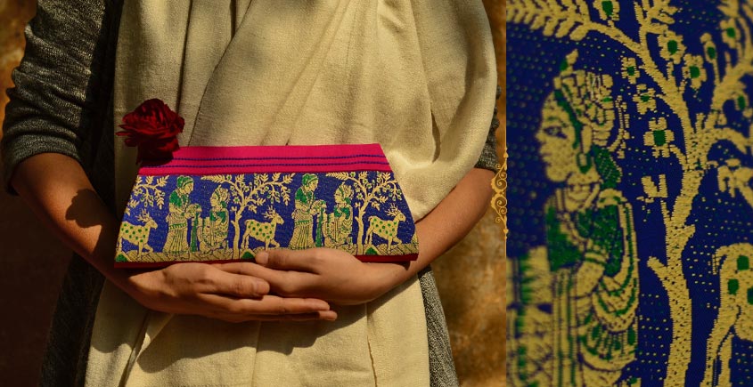 Baluchari Clutch Bag { T }