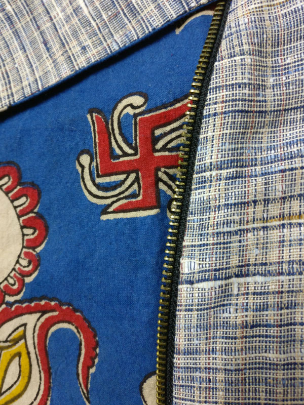Expressway ❆ Biker Jacket - Handloom & Kalamkari (Blue) ~ 13
