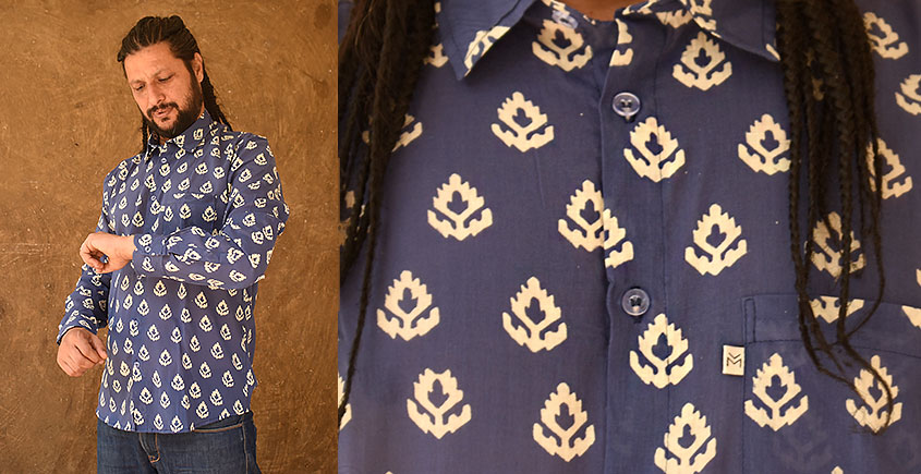 रंगरेज / Rangrez ❂ Block Printed . Fine Cotton Shirt ❂ 10