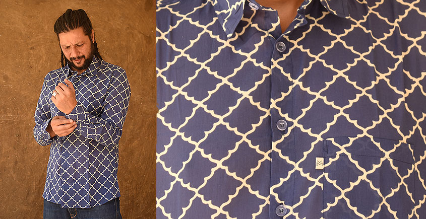 रंगरेज / Rangrez ❂ Block Printed . Fine Cotton Shirt ❂ 11