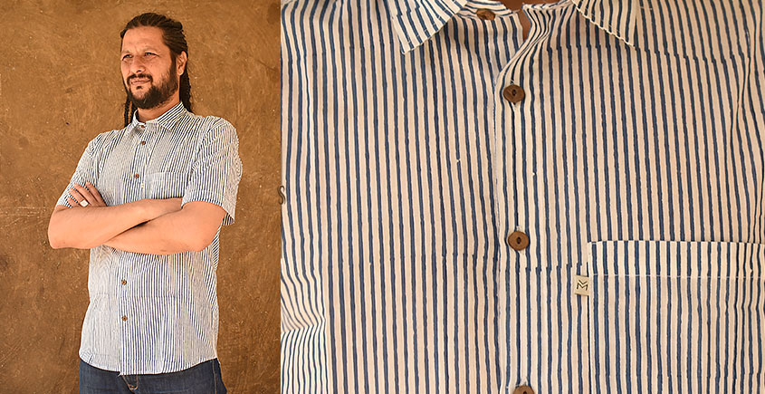 रंगरेज / Rangrez ❂ Block Printed . Fine Cotton Shirt ❂ 14