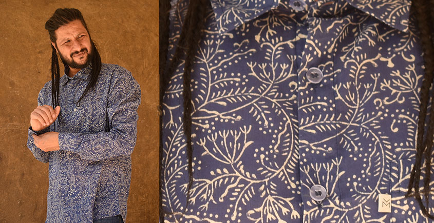 रंगरेज / Rangrez ❂ Block Printed . Fine Cotton Shirt ❂ 26