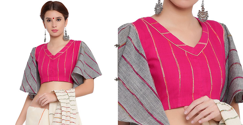 Buy Handwoven Designer Cotton Khesh Blouse