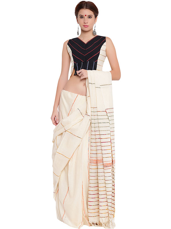 खेस ✥ Black and white panel sleeveless blouse ✥ 5