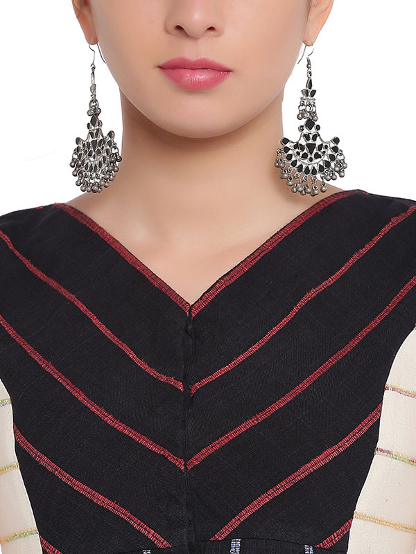 खेस ✥ Black and white panel sleeveless blouse ✥ 5