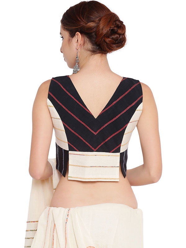 खेस ✥ Black and white panel sleeveless blouse ✥ 5