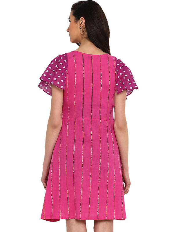खेस ✥ Pink khesh with ruffel bandhani dress ✥ a