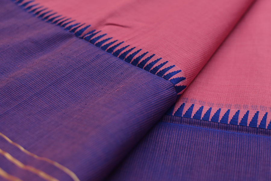 handwoven maheshwari silk saree - pink