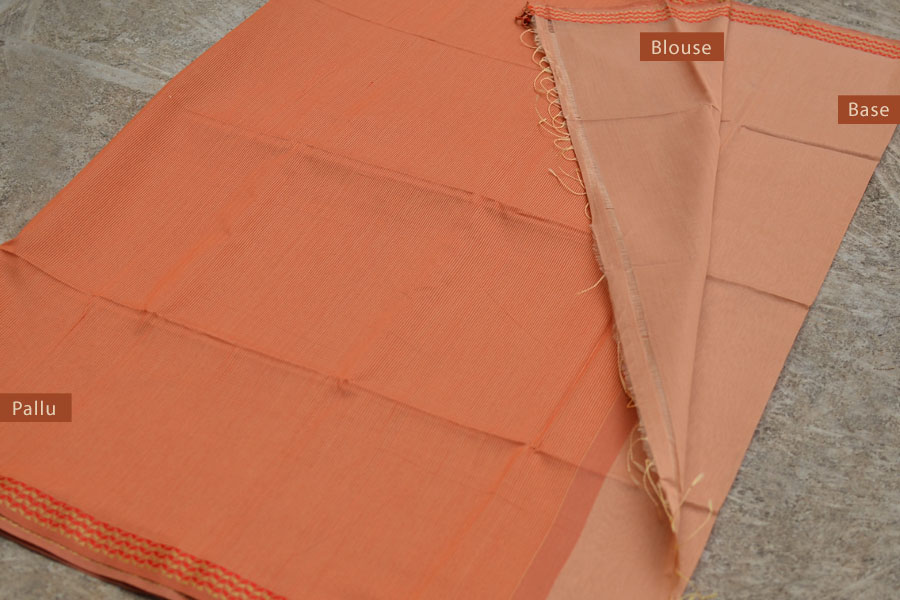 maheshwari handloom saree - orange 