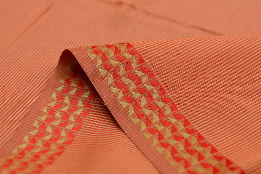 maheshwari handloom saree - orange 