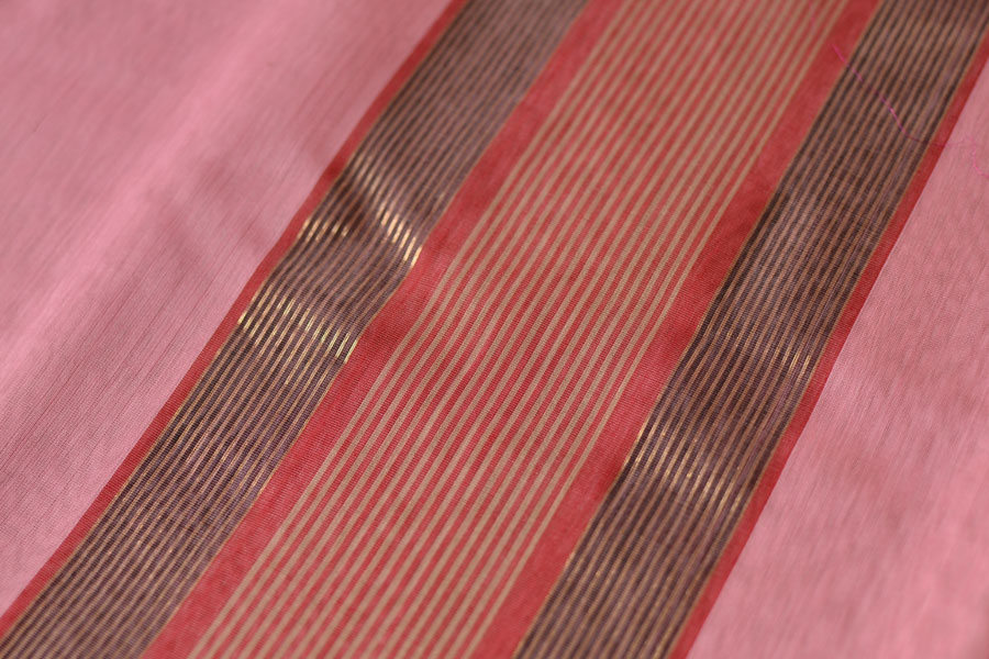 handloom maheshwari cotton silk saree - baby pink color