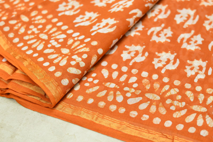 Chandni ✲ Handwoven Chanderi . Batik Saree ✲ 8