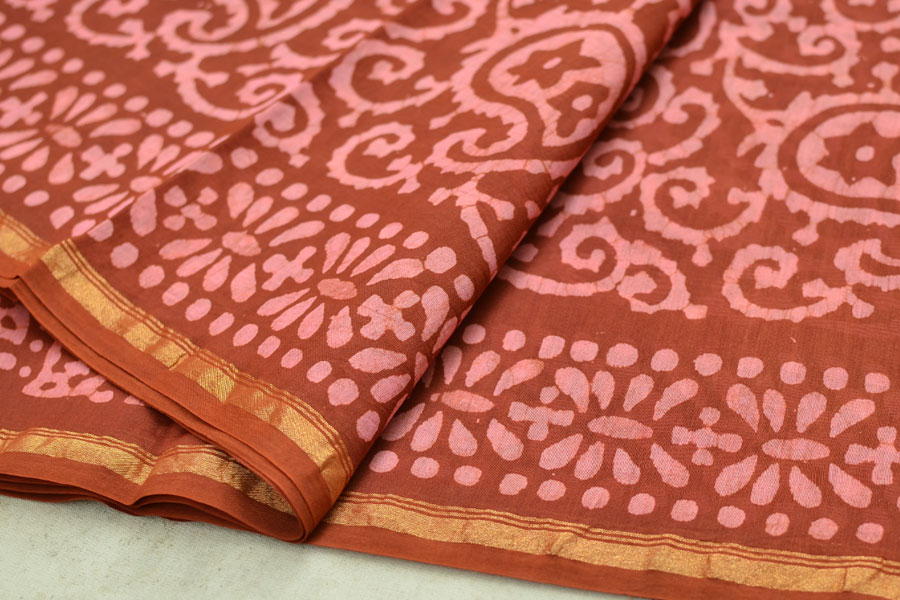 Chandni ✲ Handwoven Chanderi . Batik Saree ✲ 17