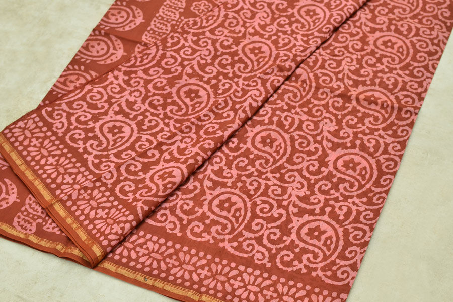 Chandni ✲ Handwoven Chanderi . Batik Saree ✲ 17