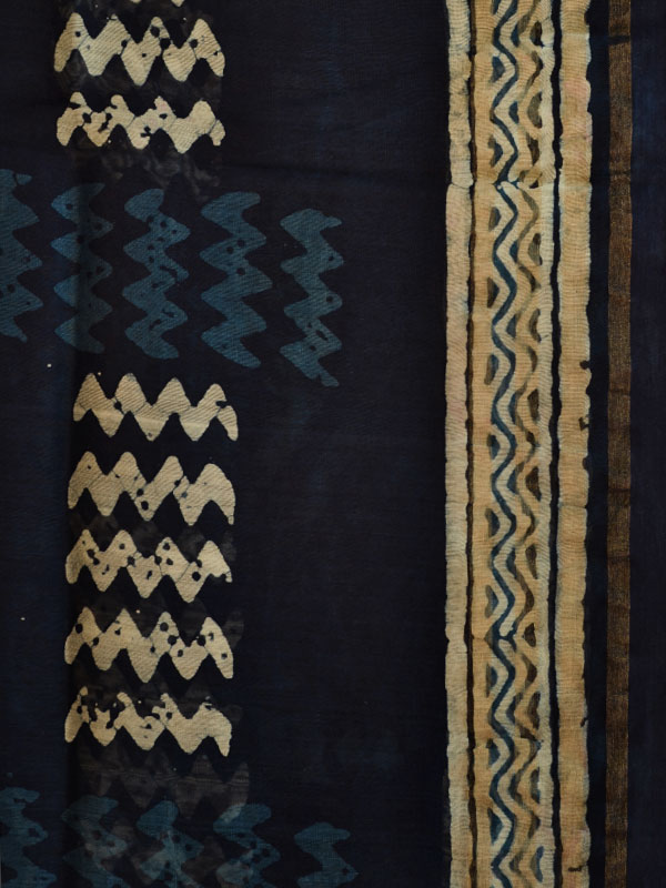 Indigo grounds ~ Batic Indigo * Chanderi Dupatta * 10 *