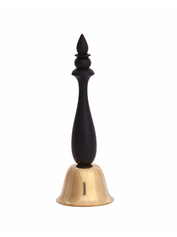 Casted Brass & Wood . Bell ~ 4