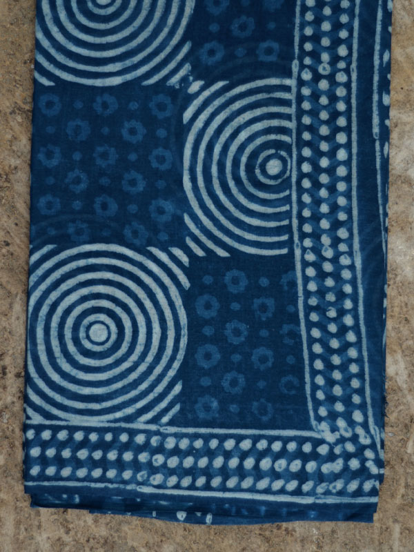 Satviki ✻ Indigo Dabu ✻ Cotton Saree -- 14