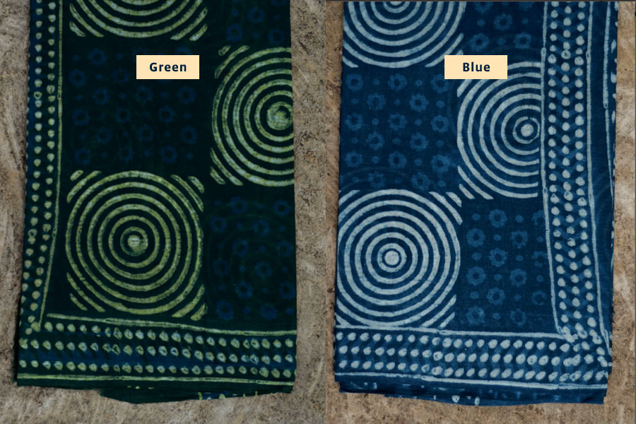 Satviki ✻ Indigo Dabu ✻ Cotton Saree -- 14