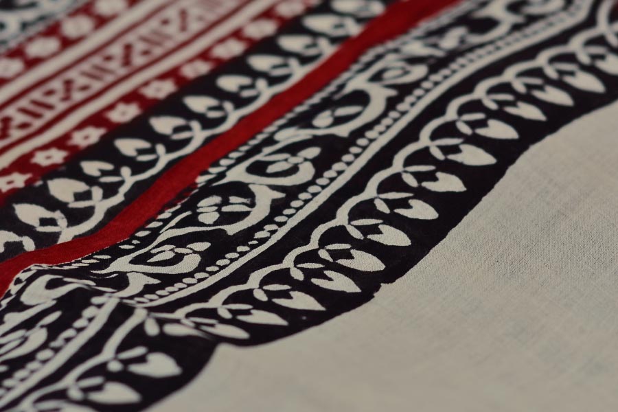 Varunika : Block printed Cotton Saree ~ 2