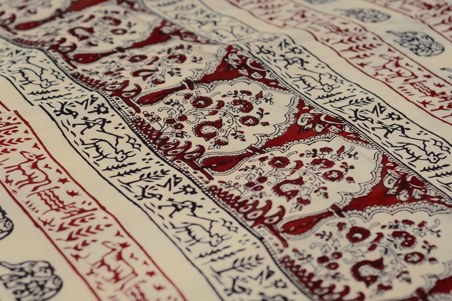 Varunika : Block printed Cotton Saree ~ 21