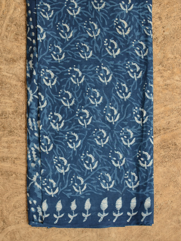 अश्विन ✻ Indigo Dabu ✻ Cotton Saree - 5