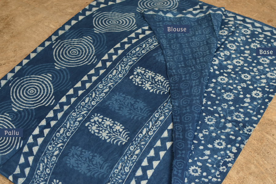 अश्विन ✻ Indigo Dabu ✻ Cotton Saree - 11