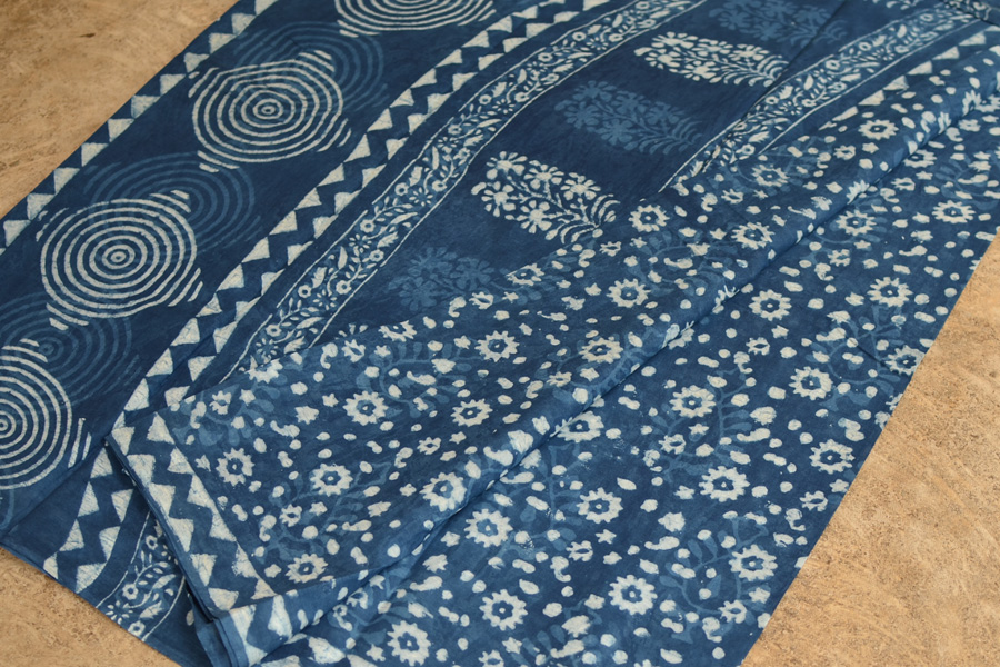 अश्विन ✻ Indigo Dabu ✻ Cotton Saree - 11