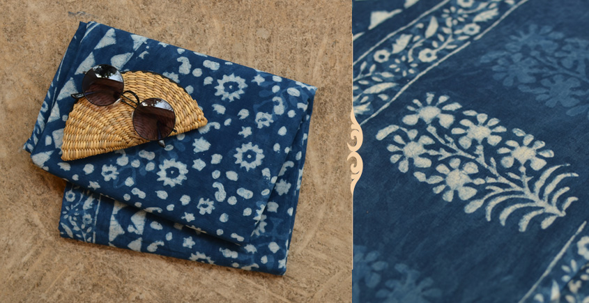 अश्विन ✻ Indigo Dabu ✻ Cotton Saree - 11