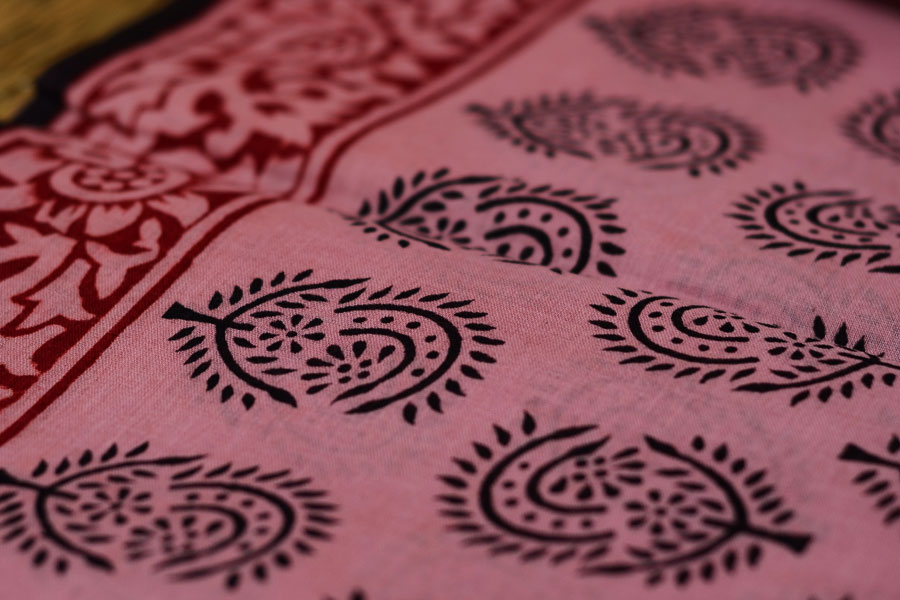 Manjri : Block printed Cotton Saree ~3