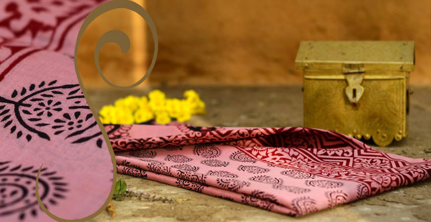 Manjri : Block printed Cotton Saree ~3