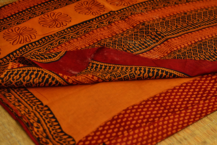 Manjri : Block printed Cotton Saree ~ 4