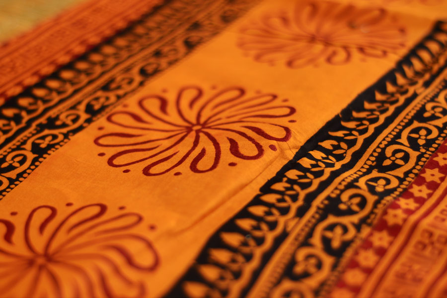 Manjri : Block printed Cotton Saree ~ 4