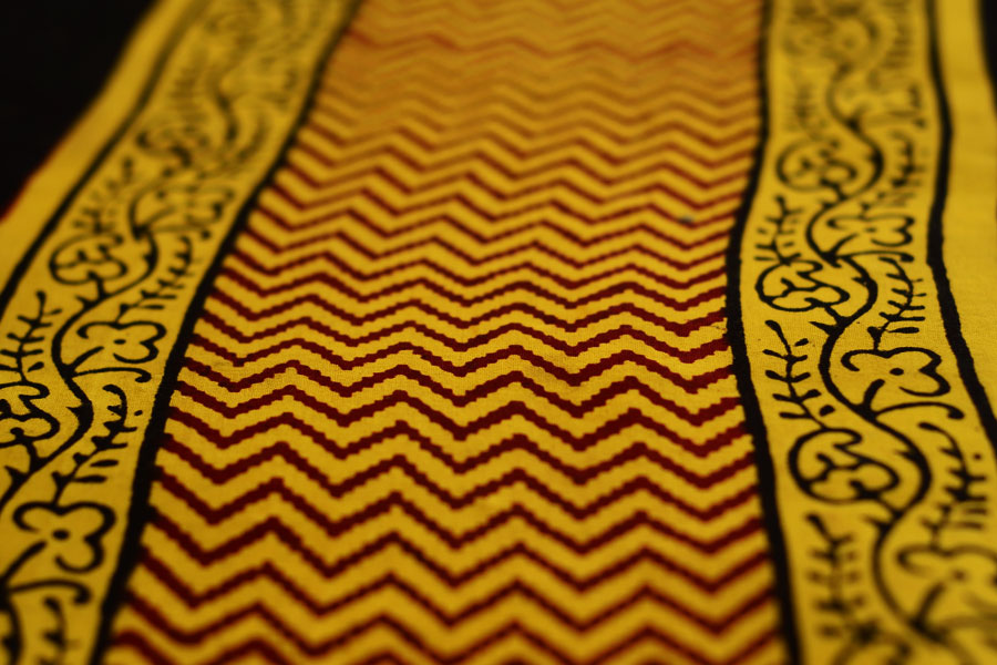 Manjri : Block printed Cotton Saree ~ 8