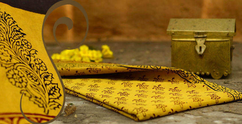 Manjri : Block printed Cotton Saree ~ 8