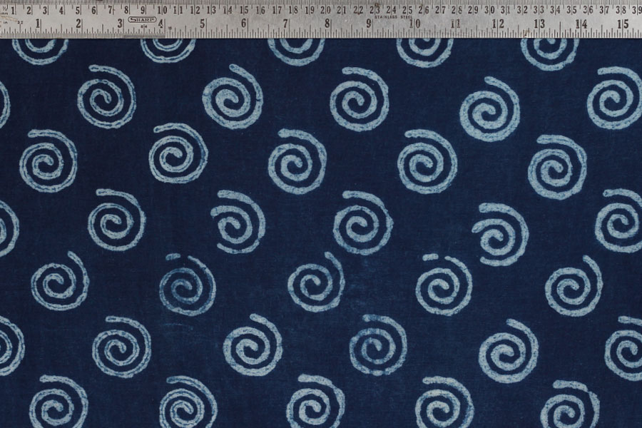 Indigo Dabu Print fabric ~ 12 (per meter)