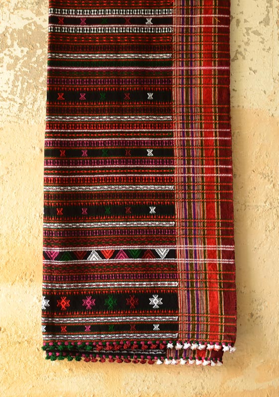 Handwoven woollen Shawl (Black), Kutch