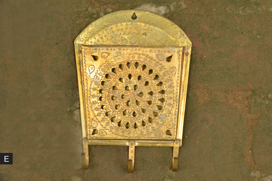 handmade brass letter holder, key holder, card holder