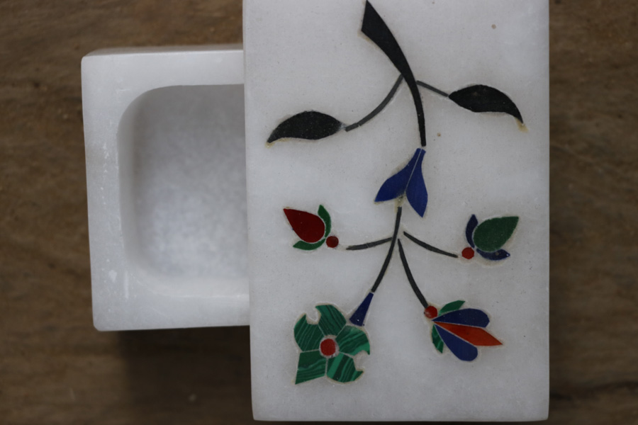 तराश ☘ Rectangle box white color inlay ☘ 11
